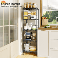 REIBII 5-Tier Wire Shelving Unit,Small Adjustable Storage Shelves,15.8