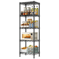 REIBII 5-Tier Wire Shelving Unit,Small Adjustable Storage Shelves,15.8