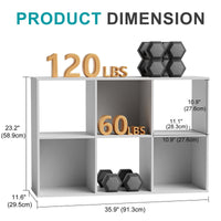 Bigleap 6 Cube Storage Organizer, Cube Bookshelf, Display Storage Bookcase for Living Room, Bedroom, Entrance Hall, Home Office, Black