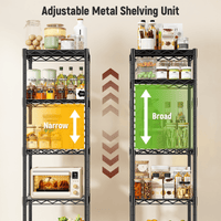 REIBII 5-Tier Wire Shelving Unit,Small Adjustable Storage Shelves,15.8